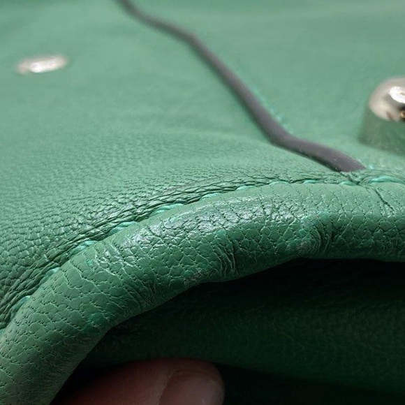 Coach 33689 Green Genuine Leather Rhyder Satchel Shoulder Bag Purse - Picture 12 of 15